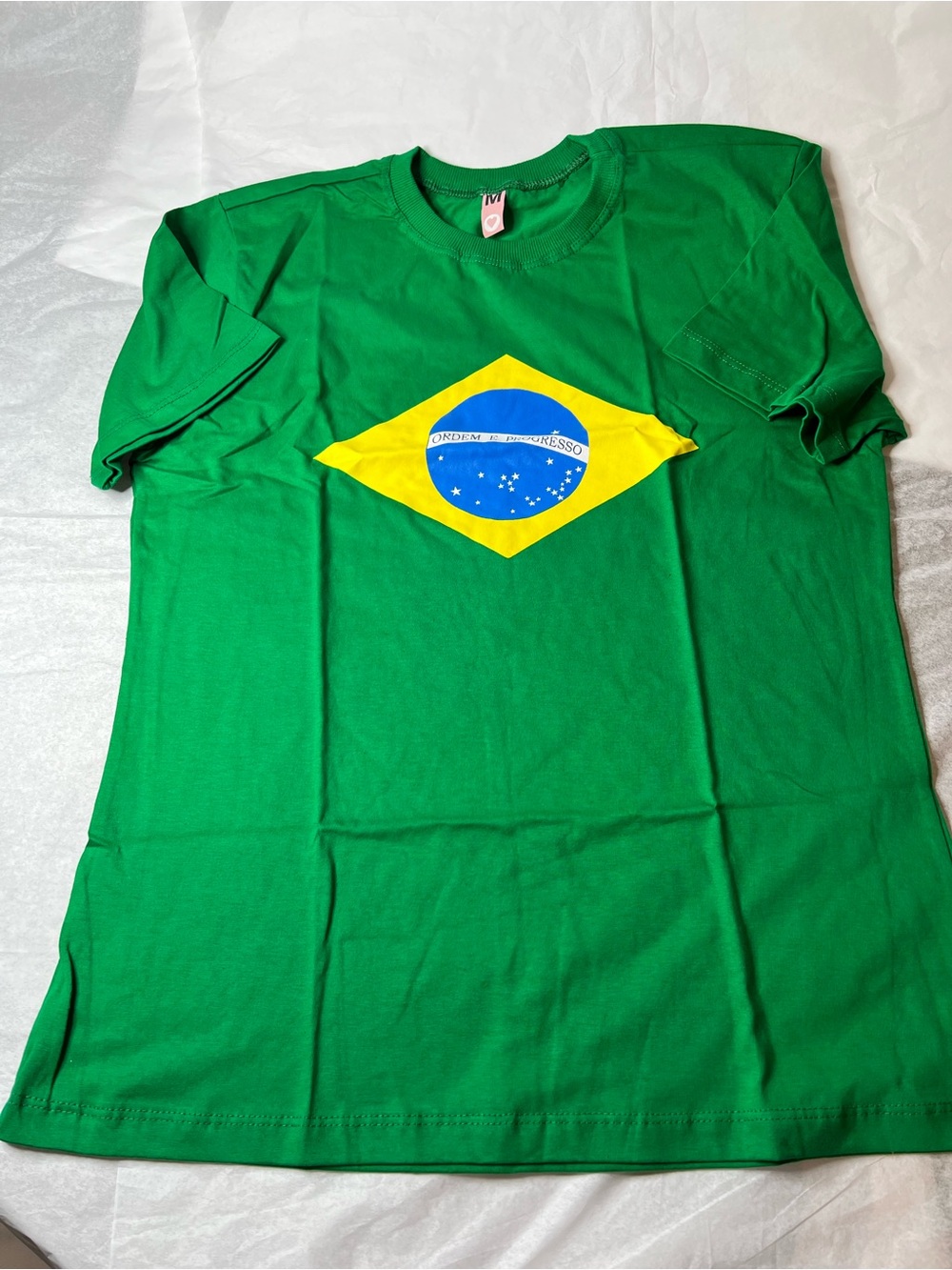 Green Brazil Flag Graphic Tee - Unbranded